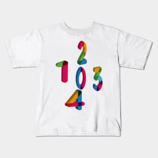 colorful math number 0 4 Kids T-Shirt